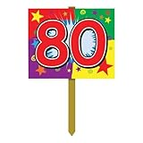 Beistle 54920 " 80 " Birthday Yard Sign、12-inch by 15インチ