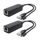 ANVISION 2パック5V PoEスプリッター、USB Type C、48V〜5V 2.4A、IEEE802.3af準拠