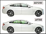 SlickMod クローム削除ブラックアウトビニールオーバーレイ 2015-2020 BMW 4シリーズ F36 グランクーペ ウィンドウトリム (グロスブラック)
