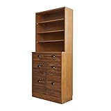 ブラウン／Barel オープンラック上台・引出下台 キッチンキャビネット キッチン 食器棚 棚 レトロ アカシア 無垢材 アイアン お洒落 かっこいい シンプル カフェ