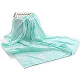 Domybestベビーバスタオル　ガーゼタオル 110×110 cm　赤ちゃん　子供　ベビーケット 湯上りタオル　キッズ用ブランケット　春　夏　全４色選べる (グリーン)