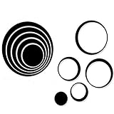 AxiEr屋内装飾円1セットステレオ取り外し可能な3dアートDIY ring-dimensional壁ステッカー ブラック AXR-XL-040781