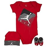 NIKE(ナイキ)エア・ジョーダン 0-6months レッドJUMP OVER THE MOUNTAINS半袖ボディスーツ超豪華3点セット [並行輸入品]