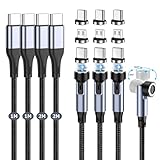 マグネット-充電ケーブル 7ピン 3A急速充電+データ通信 0.5M+0.5M Type-C-充電ケーブル 3in1 充電コード 【6個端子+ 2本セット】 540度回転 磁石 Type-C + Liting + USB-B ケーブル For Pad A-r/Pad Pro/For Phone 13 / 12 / 11 / SE/Pixel 片手操作 グリーン HYDOOD