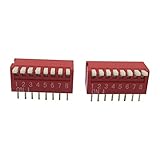 Goliton® 5X　レッド　2.54 pin 8dipスイッチ　2.54MM DIP pin 8P エンコーディングスイッチ