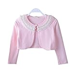 (ポルテボヌール) ボレロ カーディガン 子供 女の子 用 レース パール (031 ピンク パール 90cm)