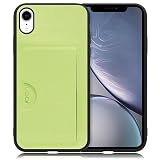 LOOF SKIN SLIM-SLOT レザー カード収納 スマホケース for iPhone XR 用 ケース カバー 背面 ストラップホール カードポケット シンプル 耐衝撃 薄型 軽量 leather [ミストグリーン]
