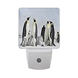 Alazaペンギン冬雪スノーフレークLED Night Light Dusk to Dawnセンサープラグin Night Home Decorデスクランプfor Adult