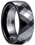 083基地 ユニセックス 男女兼用 リング 指輪 タングステン カットリング メンズ 指輪 Ring ブラック 横幅8mm 真空メッキ 23号