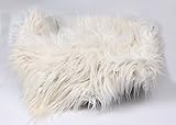 bysnベビー新生児ソフトFauxファー写真フォトフェイクウールバスケットプロップStuffer Blanket 23.6 X 20 inches ベージュ COMINHKG111728