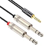 luxferre 4.4mm 6.3mm 変換 ケーブル 4.4mm バランス ケーブル 4.4 6.3 変換 1.5m 4.4 mm 5極 trs 6.35 mm ケーブル マイク 6.3mm 6.35mm スピーカー 延長 コード NW-WM1A WM1Z ZX300 TA-ZH1ES PHA-2A に対応 4.4 mm 6.35mm 変換 リケーブル (ブラック, 1.5M)