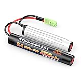 Melasta ニッケル水素バッテリー セパレート形 8.4V 1350mAh ガンバッテリー 次世代 従来 東京マルイ対応 ミニSコネクター M4 SOPMODストック、M110、M249、M240B、M60、M14、G3、G36、RPK、PKM、SR25、L85、AUG、CQB-Rなどの電動ガンに適用