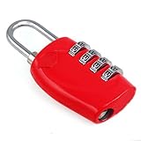 SODIAL ( R )レッド4-dial TSA組み合わせ南京錠リセット可能ロック--- Ideal for旅行荷物スーツケース