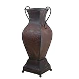 Essential D?cor Entrada Collection Metal Vase with Handles, 25 by 11.75-Inch [並行輸入品]
