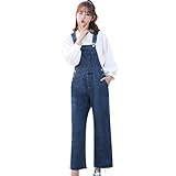 (ボラ-キキ) Bole-kk ジーンズ レディース サロペットパンツ オールインワン ジーンズ デニム ゆったり ジーパン ワイドパンツ オーバーオール かわいい (XL, ブルー)