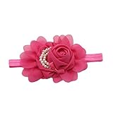 Hollazilla(ホラズイラ) 女児 シフォン 真珠 頭箍 薔薇 リボン 撮影 道具 真珠 花 髪飾り ティアラ