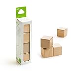 4 Piece Tegu Magnetic Wooden Block Cube Set Natural [並行輸入品]