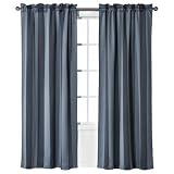 Eclipse Kids Window Panel (42" x 84") (Eclipse Thermaweave Stripe Window Panel - Denim) [並行輸入品]