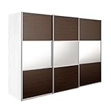 大型スライドドア・衣類収納 サローネ ワードローブ 幅240cm奥行62 本体：ホワイト 扉：D_コンビ[■]■□Op