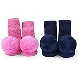Waddle Rattle My First Baby Socks 2 Pairs靴下FuzzyドレスUnique Holiday Gift Idea新生児0 – 12 カラー: ブルー