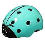 自転車 ヘルメット 子ども 用 キッズ プロテクター サイクリング ヘルメット 軽量 女の子 男の子 可愛いてんとう虫 幼児５～８歳用 (緑)