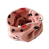 Tonsee ベビー マフラー 秋冬 ネックウォーマー 防寒 可愛い ハートパターン 赤ちゃん用 スカーフ (ピンク)