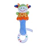 Domybest おもちゃ 子供おもちゃ ぬいぐるみ ガラガラ ふわふわ 知育玩具 新生児 赤ちゃん カラフル 聴覚 視覚刺激 お祝い ギフト（牛の形 ）