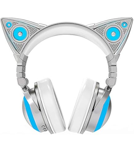 Amazon.co.jp: 国Brookstoneの猫耳イヤホン、ヘッド装着式の線制御の