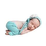 Domybest秋冬 2点セットベビーcosplay服 ベビー写真の服 スカイブルーのパターン 出産贈り物 0-4ヶ月 かわいい 百日記念 出産祝い