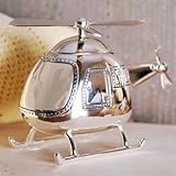 Christening Gifts. Boys Silver Helicopter Money Box