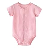 純粋なピンクのボディスーツ、新生児のオニー、夏のベビーボディスーツ