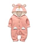 Cats Prince 春秋と冬パジャマ ロンパース 男女兼用 ベビー服 かわいい ピンク ビッグクマ (66cm, ピンク)