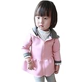子供服 ジャッケト ガールズ コート兎の耳 キッズ コート アウター 春 秋 上着 ベビー服 女の子 長袖 グレー ピンク80CM-100CM Gaorui（ガオルイ）