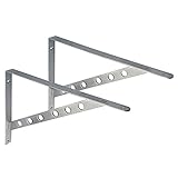 AliseステンレススチールHeavy Duty " L " Decorative三脚三角形シェルフブラケットコーナーブレースサポートFastener Wall Hanging、1ペアBrushed 