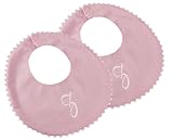 Princess Linens Garden Pique Bib, - Baby Pink with White Rick Rack Trim-Z by Princess Linens