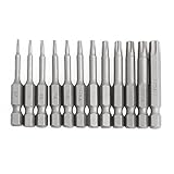 Kangnice 12pcs /設定1 / 4インチ50 mm t5-t40磁気トルクスドライバービットキット