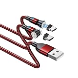 マグネット 充電ケーブル 540°回転 じゅうでんケーブル USB C Type-C タイプc 充電器 充電コード 磁石 磁気 コネクタ スマホ (0.5m*2)