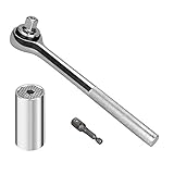 Hobao 万能 ソケットレンチ セット（7-19mm,1/4～3/4インチ）多機能レンチセット ラチェット ユニバーサル エクステンションバー 3点セット グリッパー & ドリルアダプター& ラチェ