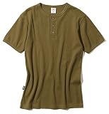 [Avirex] [アヴィレックス] Tシャツ半袖 (抗菌) (防臭) DAILY RIB HENLYNECK TEE 6143504 メンズ Lサイズ 075 OLIVE