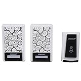 ワイヤレスチャイム 呼び出しチャイムセット ワイヤレスベル ドアベル インターホン 呼び鈴 防水 最高100Mの無線範囲(受信機2つ)