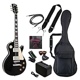 PhotoGenic エレキギター 初心者入門ライトセット LPタイプ LP-260/BK ブラック [ソフトケース/シールド/ミニアンプ/チューナー/ストラップ/ピック/ピックケース/弦/調整用レンチ付属]