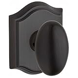 Baldwin pvelltar112 Reserveプライバシー楕円と従来のアーチローズin Aged Bronze Finish