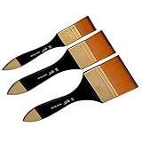 アーティストフラットペイントbrush-1 " 2 " 3 "ラージWashブラシセットfor Gesso、キャンバスのワニス、アクリル画、木製、壁、紙パッド、furniture-xlブラシclean