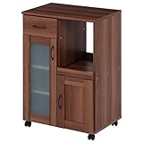 不二貿易 キッチンカウンター サージュ 幅60cm キャスター付き ブラウン 97344