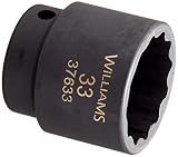 Williams 37633 1/2-Inch Drive 33mm Standard Impact Socket, 12-Point by Williams