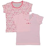 ガールズ|ベビー|下着[babys dream]綿１００％ 肌着半袖丸首シャツ２枚組|花柄|フライスシャツ|インナー|柄違いシャツ２枚組|女の子 80cm ピンク