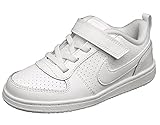 [ナイキ] NIKE COURT BOROUGH LOW TDV 870029 コート バーロウ ロー カジュアルスニーカー ベルクロ ベビー (16cm, 100【WHITE/WHITE】)