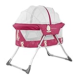 (ヘラサ) Herasa　ベビーベッド　折りたたみ　ミニベッド　旅行ベッド　オシャレ　ポータブル　収納袋付き　コンパクト　軽量　通気性良い「適用月齢：0～6ヶ月」