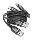 USB C ケーブル 2M Type C コード 2本 ナイロン編み 60W 急速充電 データ転送480Mbps USB-A to USB-C 充電ケーブル iPhone17/16/15 iPad Pixel 家族用 ブラック