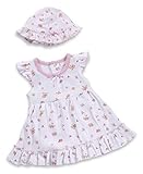 Babytown Ditsy Flower Butterfly Newborn Baby Girl Bodysuit Dress & Hat Gift Set (6-9 MONTHS 74CM, DI
